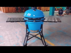 O carvão vegetal 22 polegadas de Kamado cerâmico grelha o ASSADO de superfície liso azul Handlle de bambu