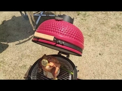 Grade urbana de Kamado do carvão vegetal da dobradiça especial esmalte branco Compleet 57*65cm de 22 polegadas