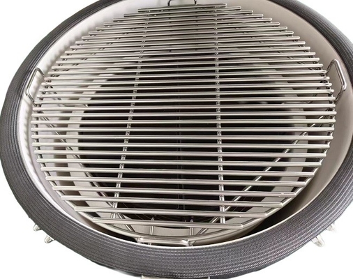 Carvão 22 polegadas Padrão de ponto Cerâmica Kamado Grills com Pedra Pizza Negra